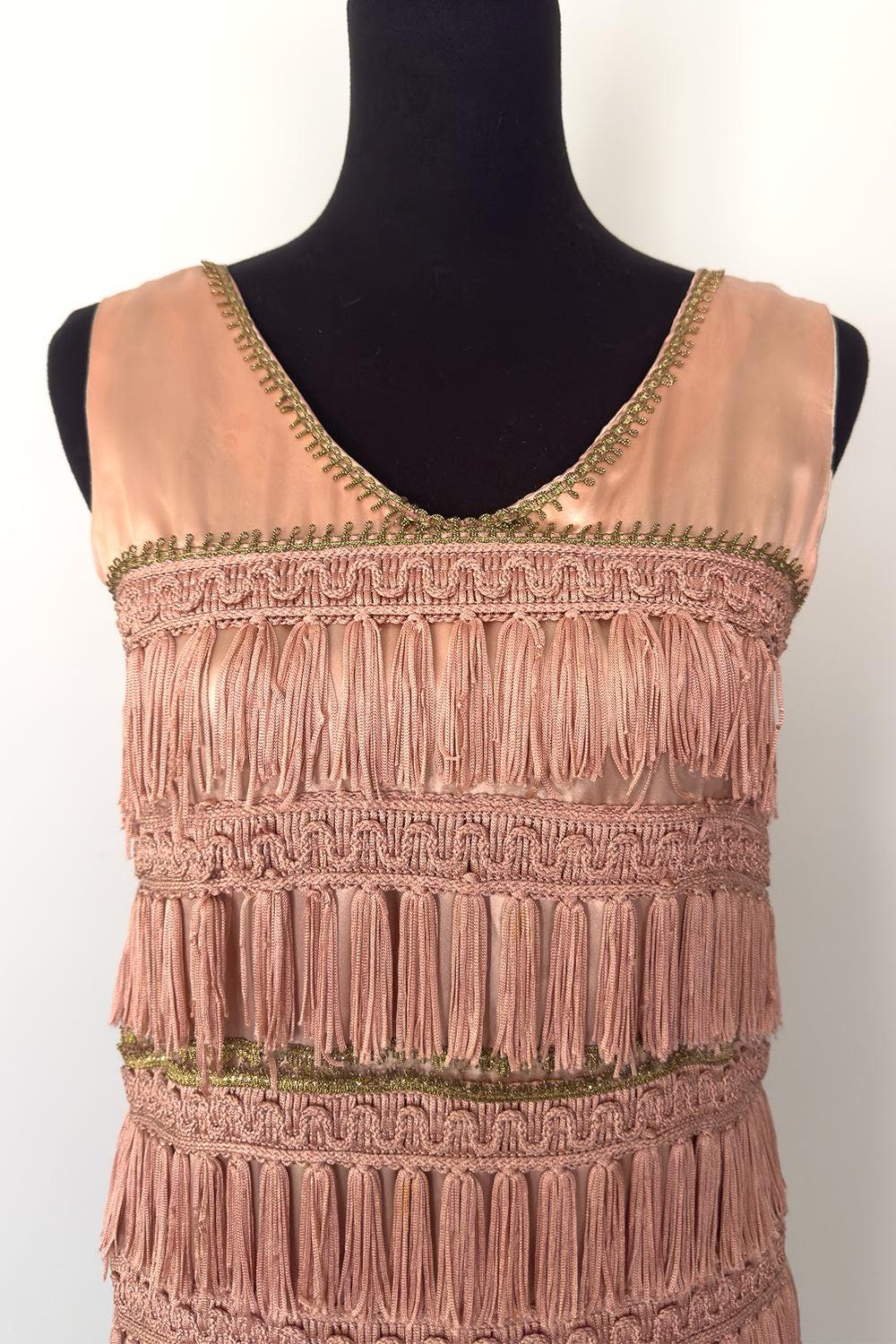 Pink Shimmy Fringe Vintage Dress
