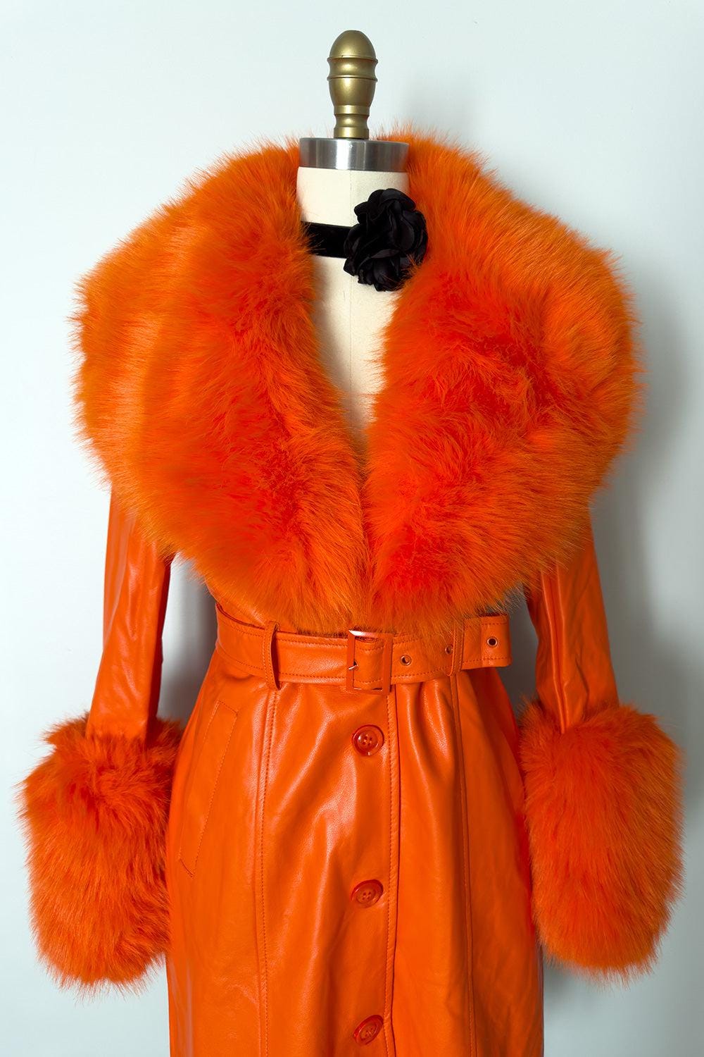 The Mae West Faux Fur Jacket Orange