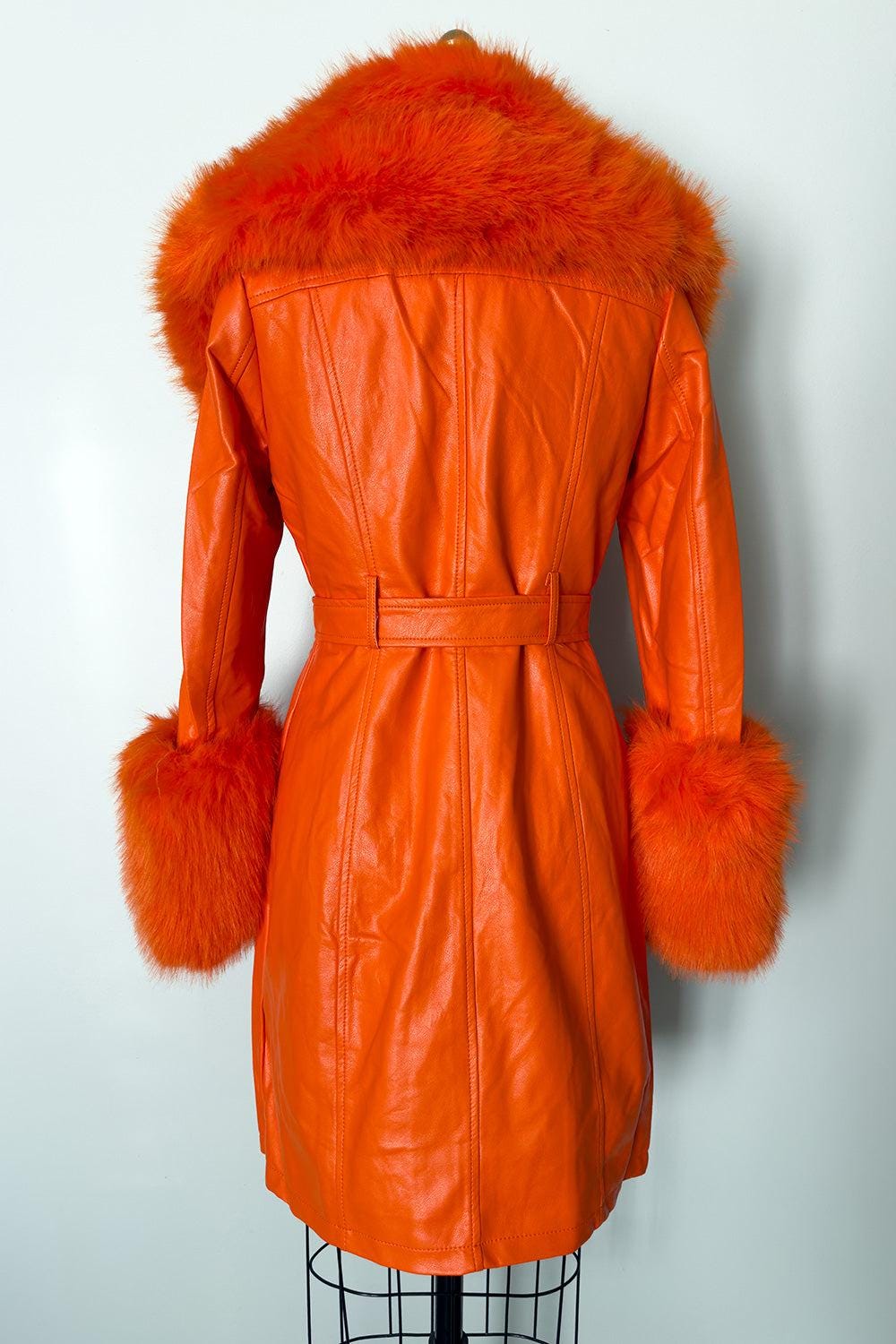 The Mae West Faux Fur Jacket Orange