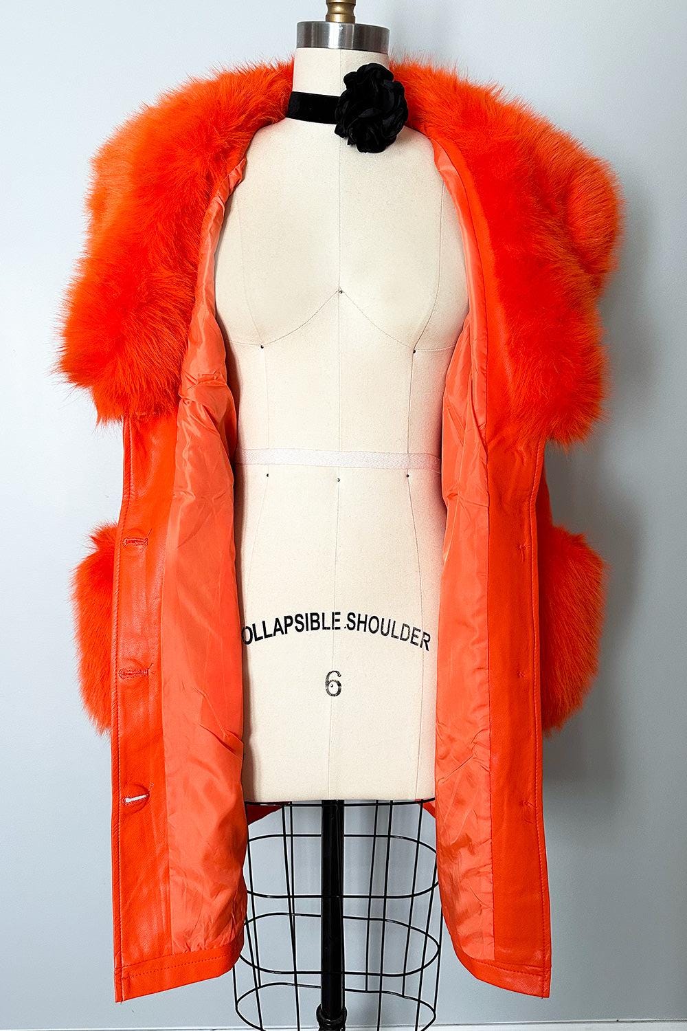 The Mae West Faux Fur Jacket Orange