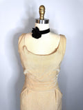 Vintage Las Vegas Champagne Lurex Wiggle Dress  Glittery, Adjustable Belt