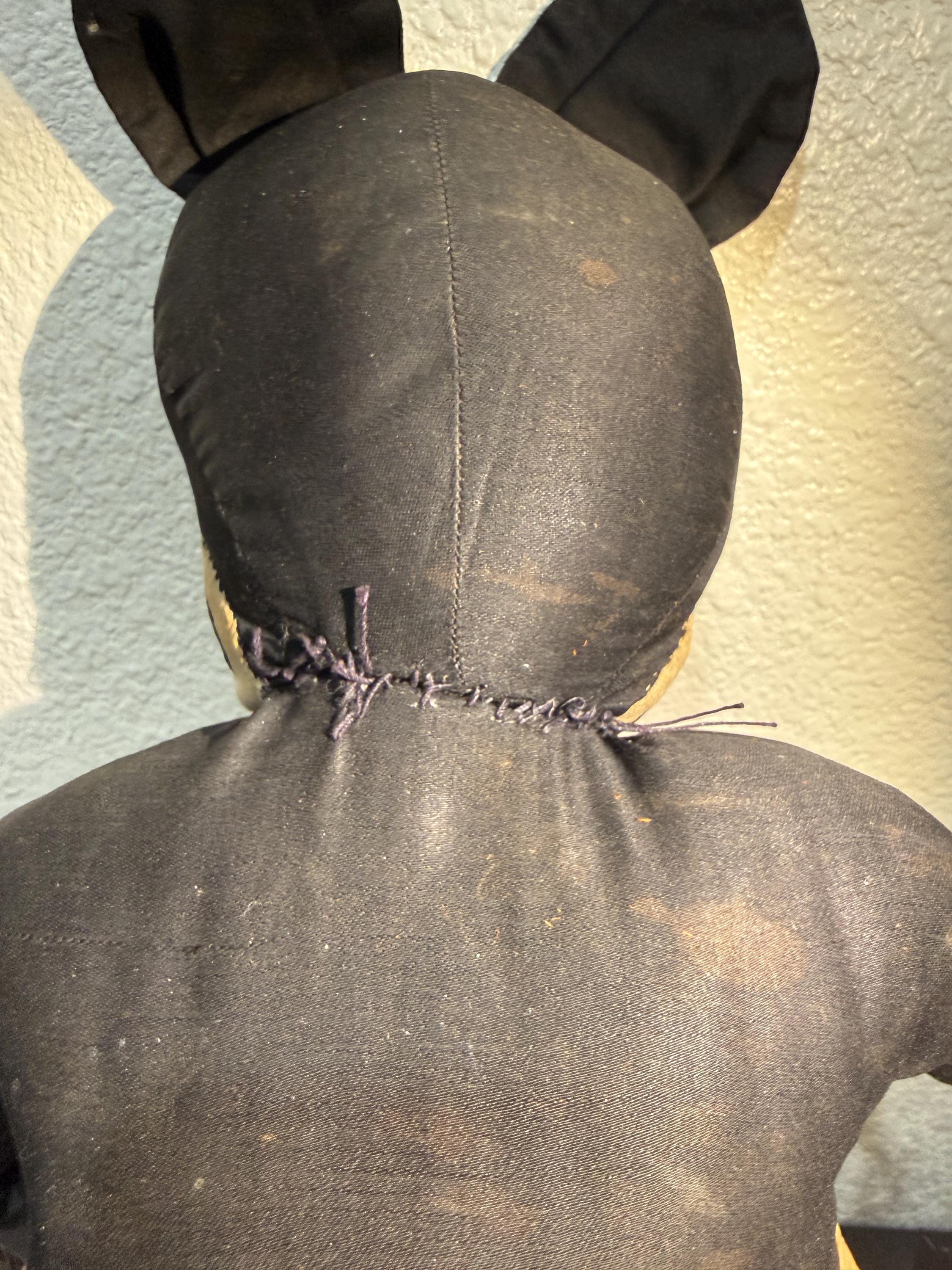 1930s ? Mickey Mouse Cloth Doll 19" Early Disney Charlotte Clark