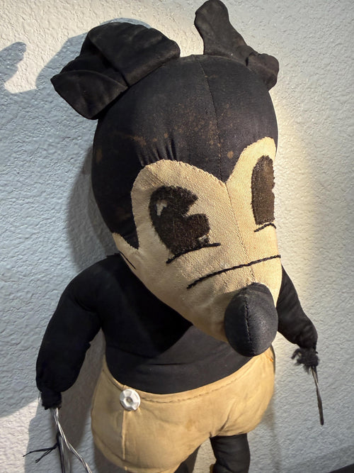 1930s ? Mickey Mouse Cloth Doll 19" Early Disney Charlotte Clark