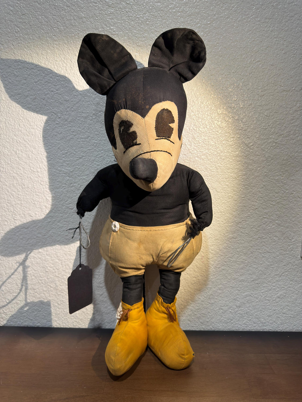 1930s ? Mickey Mouse Cloth Doll 19" Early Disney Charlotte Clark