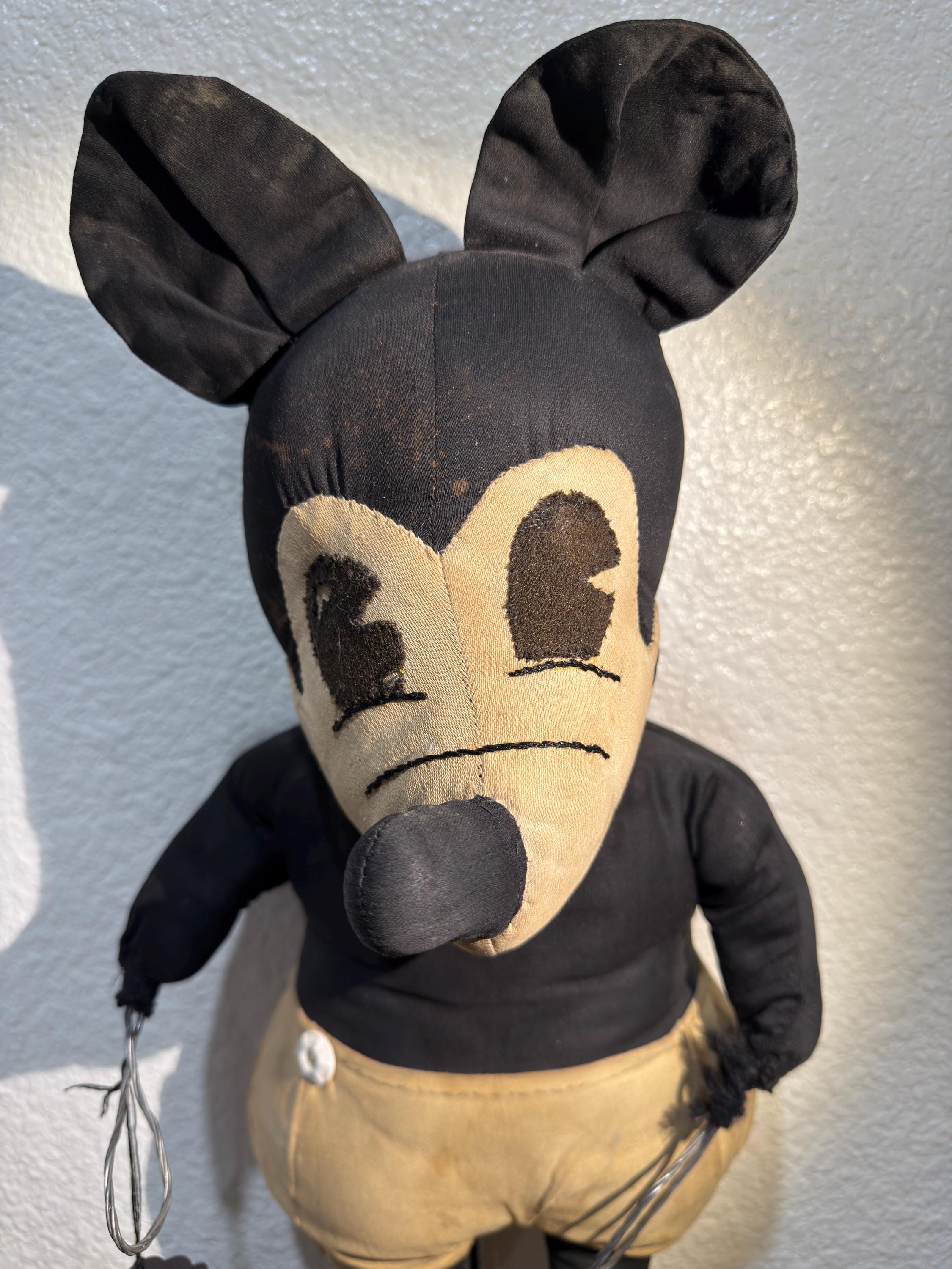 1930s ? Mickey Mouse Cloth Doll 19" Early Disney Charlotte Clark