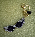 Cat Eye Rhinestone Bag Charm Keychain