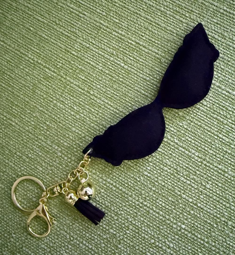 Cat Eye Rhinestone Bag Charm Keychain