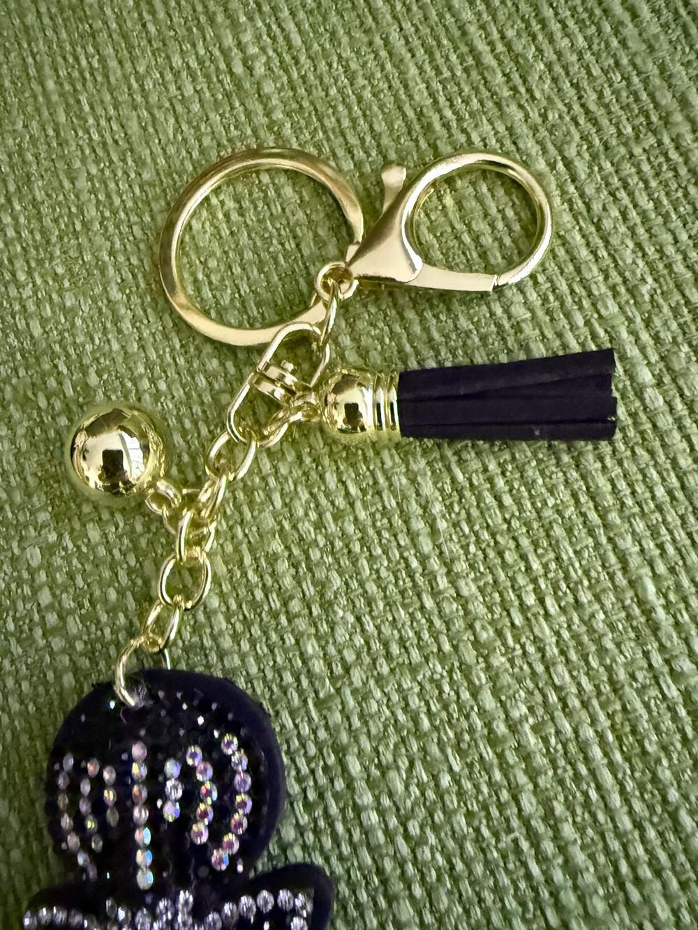 Perfume Bottle Rhinestone Bag Charm Keychain