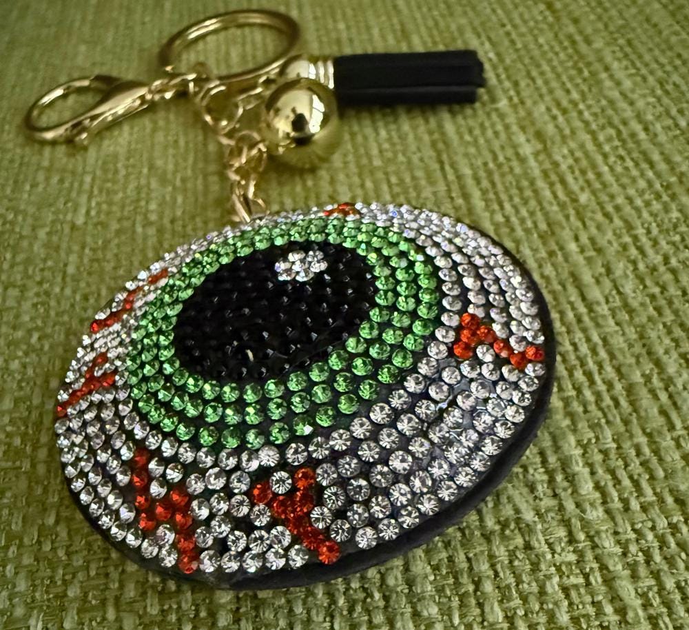 Eyeball Rhinestone Bag Charm Keychain