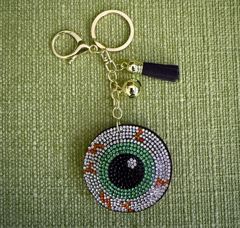Eyeball Rhinestone Bag Charm Keychain