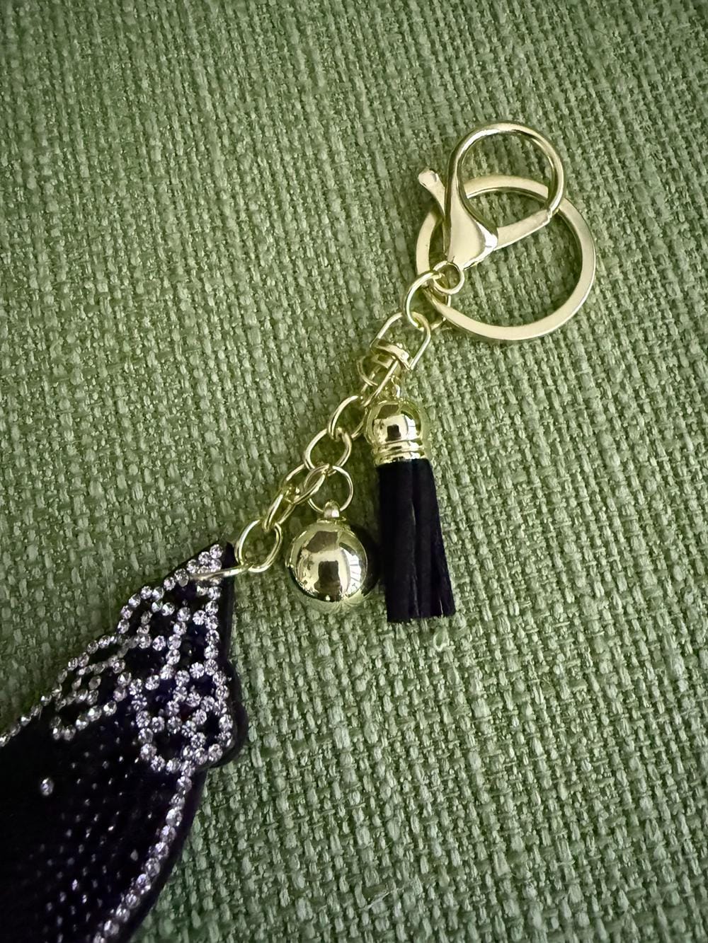 Cat Eye Rhinestone Bag Charm Keychain