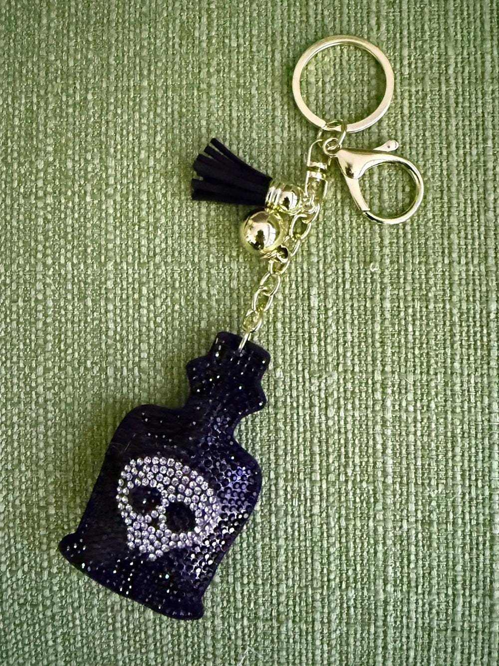 Poison Bottle Rhinestone Bag Charm Keychain