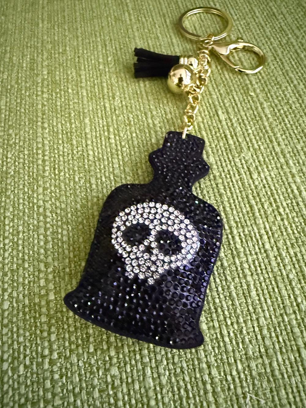 Poison Bottle Rhinestone Bag Charm Keychain