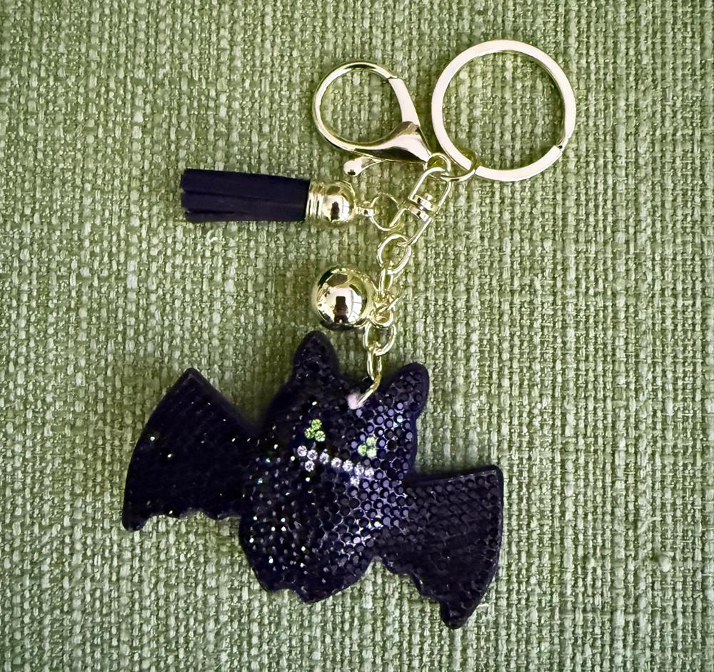 Vampire Bat Rhinestone Bag Charm Keychain