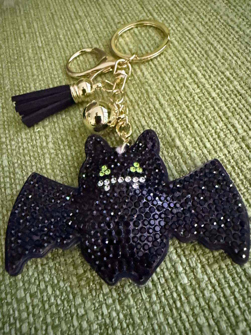 Vampire Bat Rhinestone Bag Charm Keychain